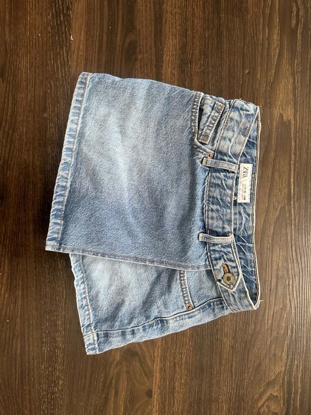 ZARA Girls Denim Asymmetrical Skort Size 11-12